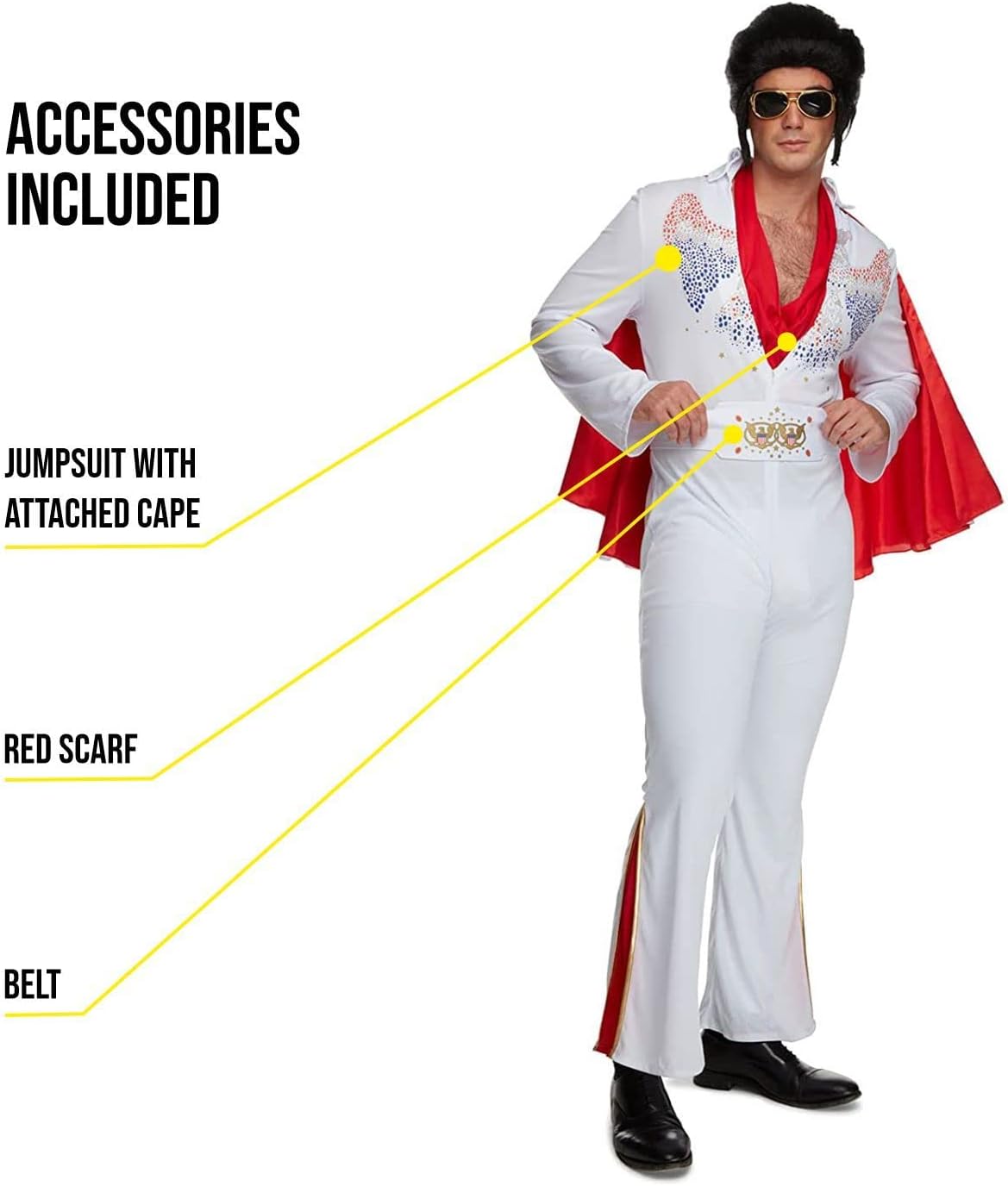 Morph Vegas Rockstar Costume Adult, Men Disco Costume, 70s Disco Outfits for Men - Image 2