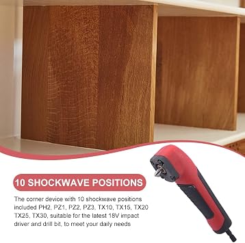 Right Angle Drill Bit Corner Adapter, Right Angle Impact Driver Extension Screwdriver Repair 90 Degree Corner Device ABS Handle Electric Screwdriver Socket Holder Drill Attachment