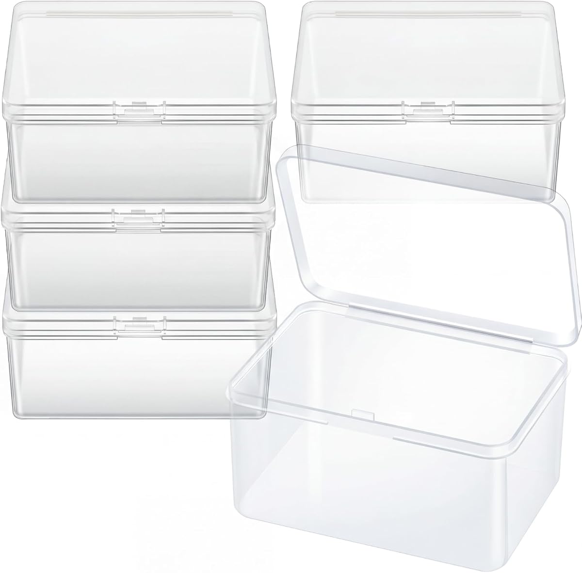 Playing Card Boxes Snaps Closed Clear Plastic Cases Poker Gaming Playing Cards Trading Card Storage Boxes Compatible with MTG TCG 100 Game Cases 4.3 x 2.95 x 2.2 Inches(4 Pcs)