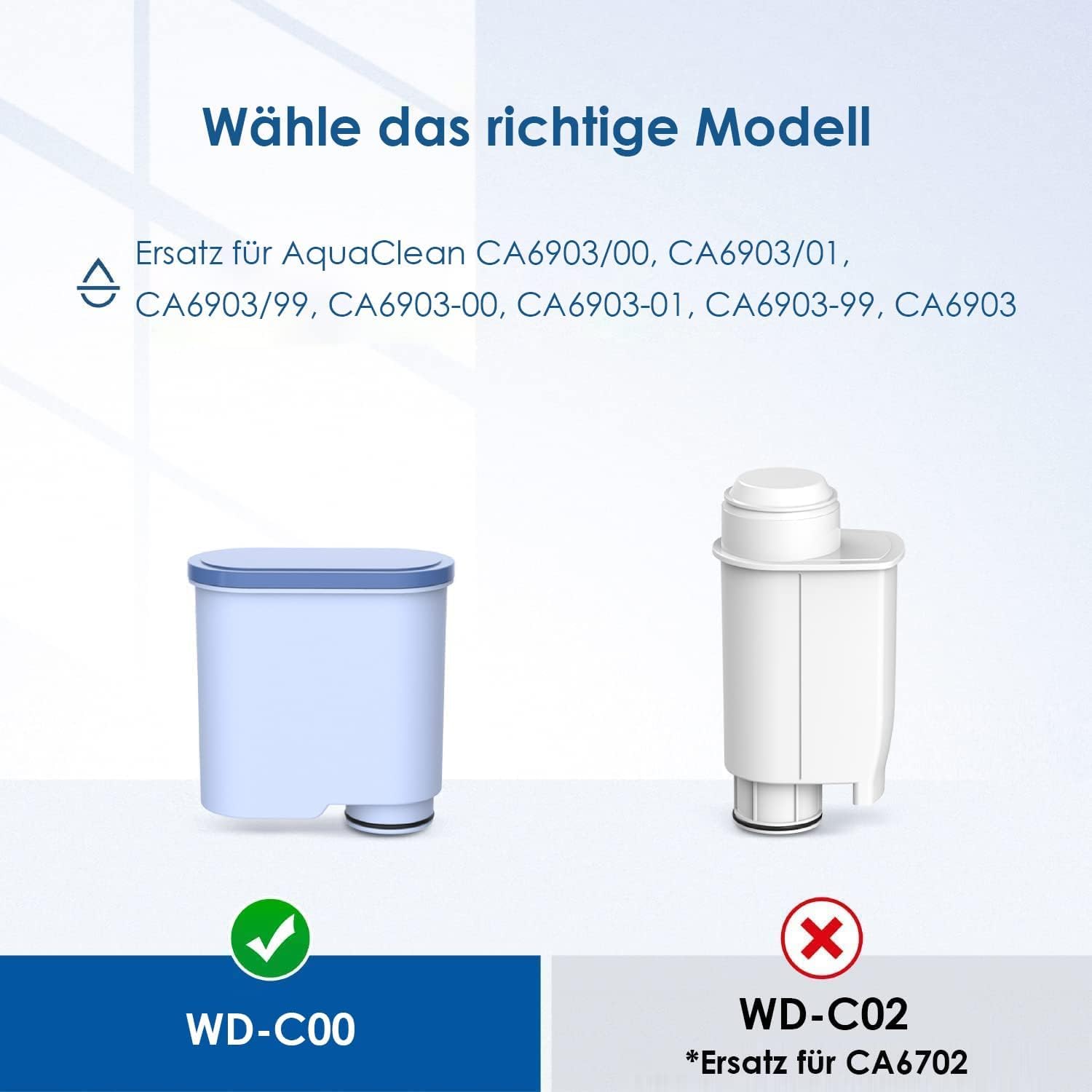 Waterdrop Filtro Compatibile con Philips® AquaClean® CA6903/10, 12 Pack