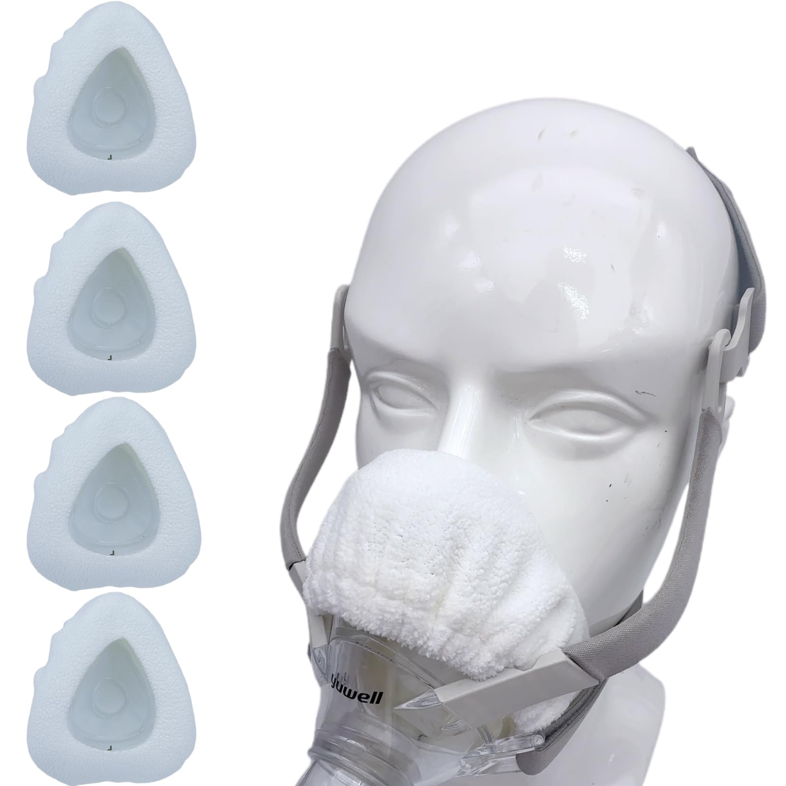 4 Packs F20 CPAP Mask Liners Compatible with Medium Size F20 Full Face Mask, Soft and Breathable Reduce Pressure Performance That Keeps Them Comfortable (White) (Small)