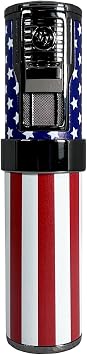 Rocky Patel Cigar Lighter Diplomat 5 Torch Lighters with Punch - American Flag - Gunmetal