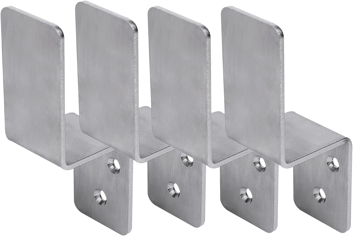 2x4 Door Barricade Brackets|4PCS Heavy Duty Stainless Steel Drop Open Bar Security Door Lock Bracket Door Barricade Open Bar Holder Fits 2 by 4 Lumber,Security Z Bracket for Barn,Gate,Shed,