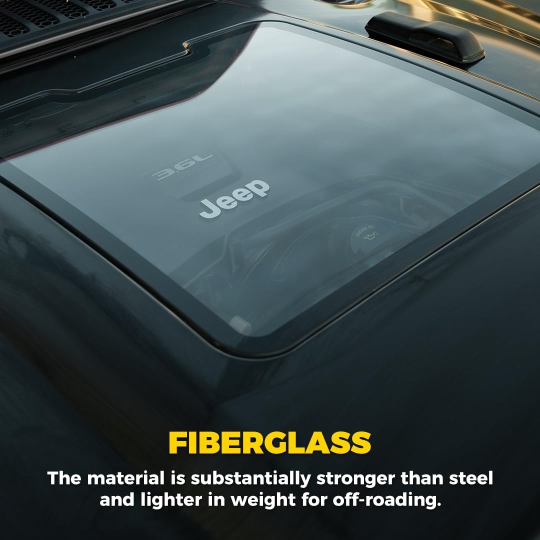 Xprite Heat Dispersion Steel Cowl Hood Vent - Functional Heat Extractor, Easy Install, Compatible with 2018+ Jeep Wrangler JL JLU & 2020+ Jeep Gladiator JT -ZR1, Engine Cooling, Enhanced Airflow