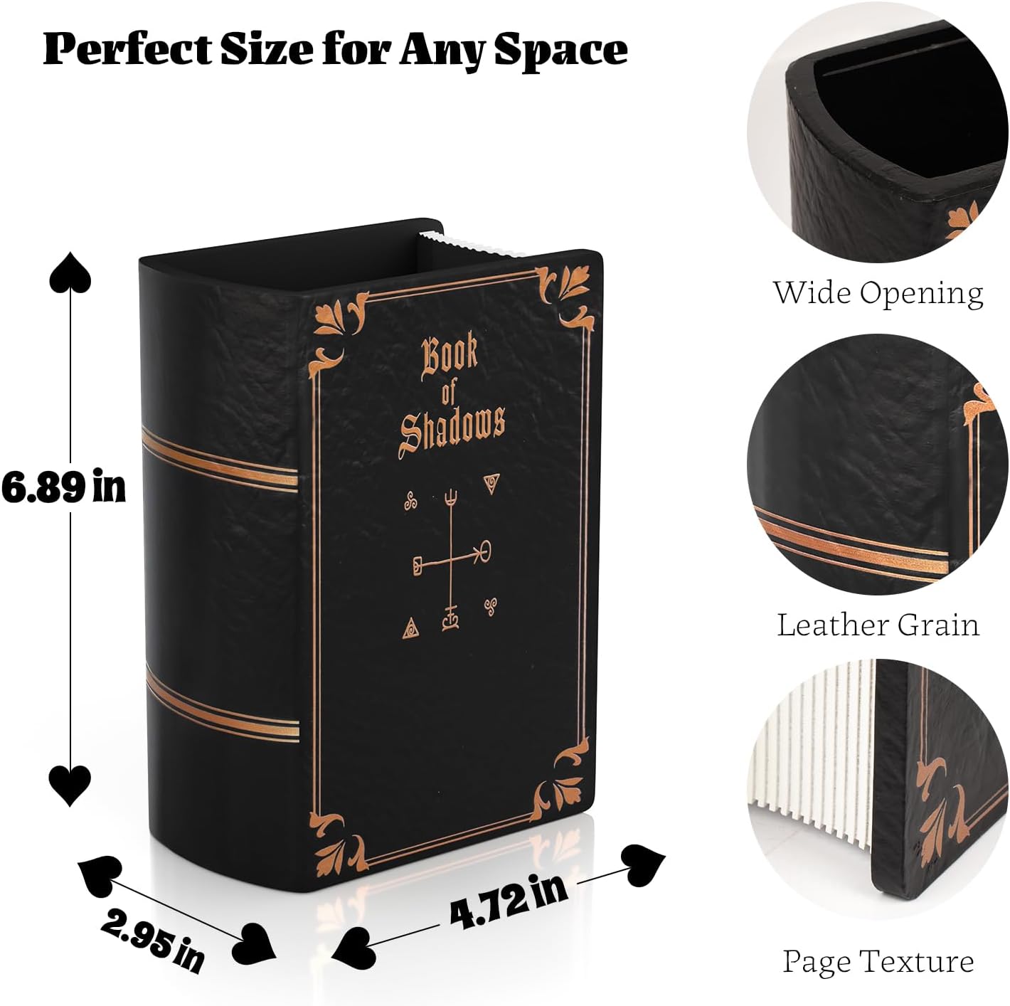 Gothic Book Vase for Flowers Goth Room Decor Gifts for Readers Flower Vase Unique Halloween Vase Book of Shadows - Image 2