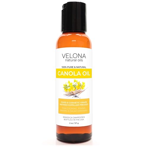 velona Aceite de semilla de canola de 2 onzas Aceite portador 100% puro y natural Refinado, prensado con expulsor Cocina, aderezo, piel, cara,