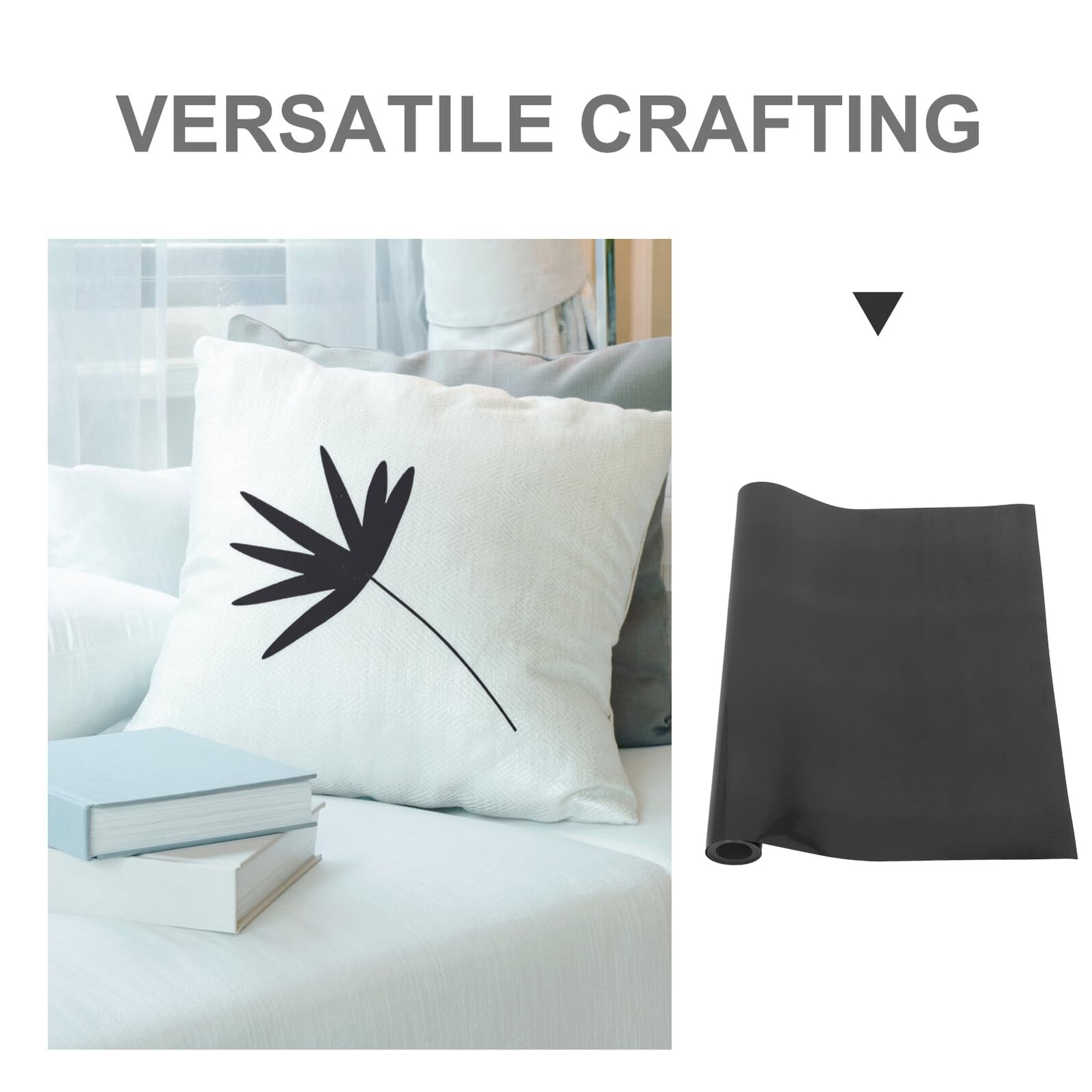Anneome Vinile Htv Nero Opaco per Trasferimento Termico, Film in Pet+pu Facile da Tagliare, Compatibile Tessuti e Vetro per Progetti Artistici e Abbigliamento