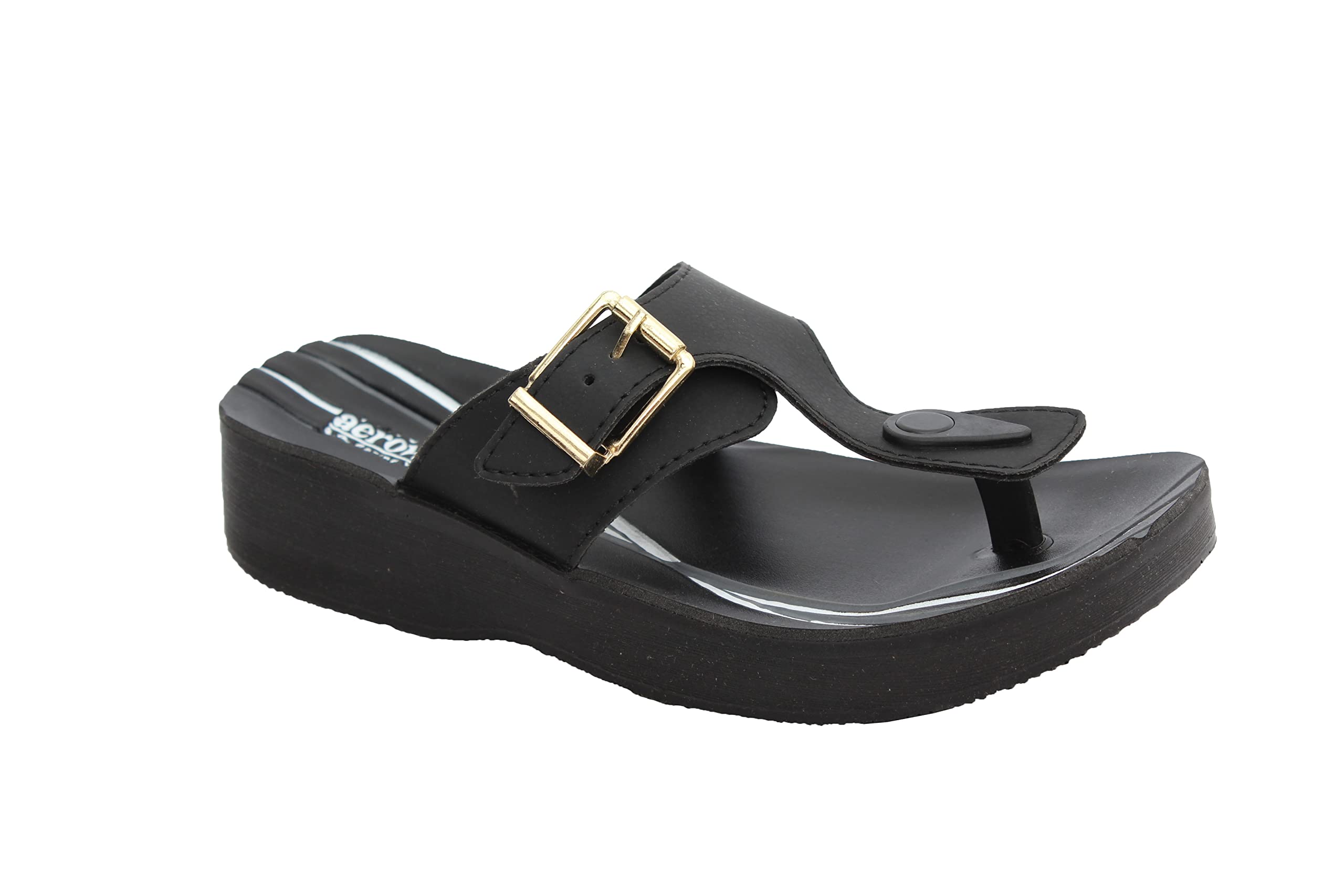 AEROWALK Stylish Fashion Sandal/Slipper for Women | Comfortable| Lightweight | Anti Skid | Casual Office Footwear (08AZ_BLACK_37) (B0BC4CSDD5) Amazon Price History, Amazon Price Tracker
