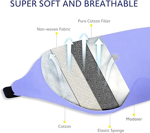 Miniatura 4 de Mavogel Antifaz de algodón para dormir  Máscara de dormir transpirable con bloqueo de luz, suave y cómoda para hombres y mujeres, cubierta de ojos