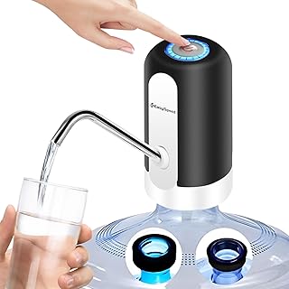 Comprar EASYSPEED Dispensador de Agua Fría Automático, 1200 mAh Eléctrico USB Bomba Grifo de Agua, Eléctrica Portátil con 2 Adaptadores para Botellas y Garrafas de 3,5,8,10,13,15,18 litros,Negro