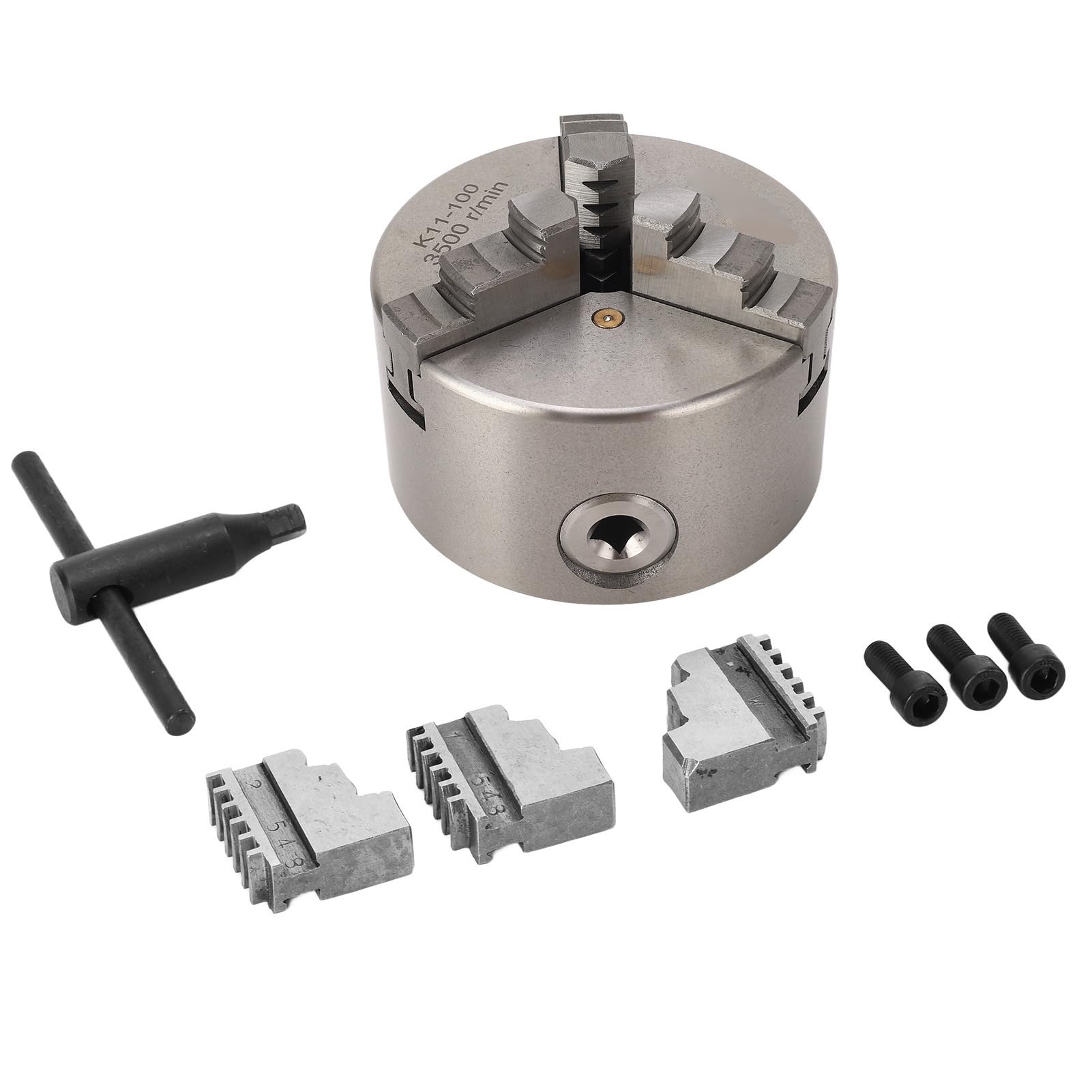 Juego de mandril de torno autocentrante de 3 mordazas de Metal para trabajo de precisión de torno de Metal y madera (K11-100)