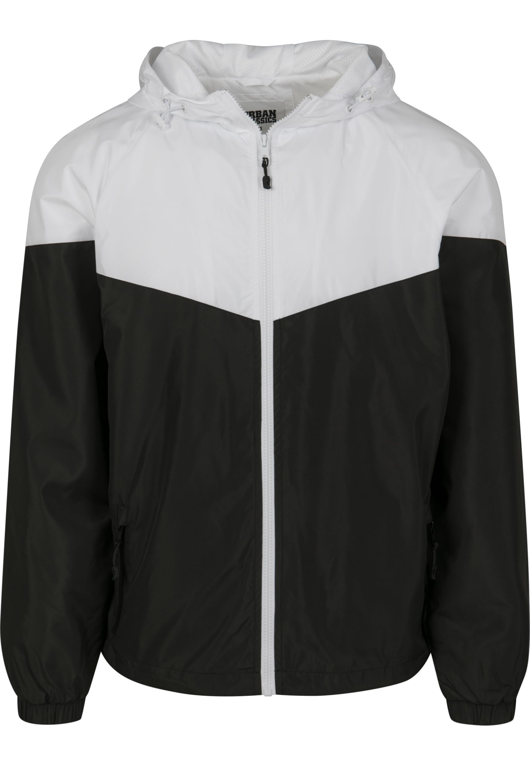 Urban Classics Men's 2-Tone Tech Windrunner Jacket, Wht/Blk, M