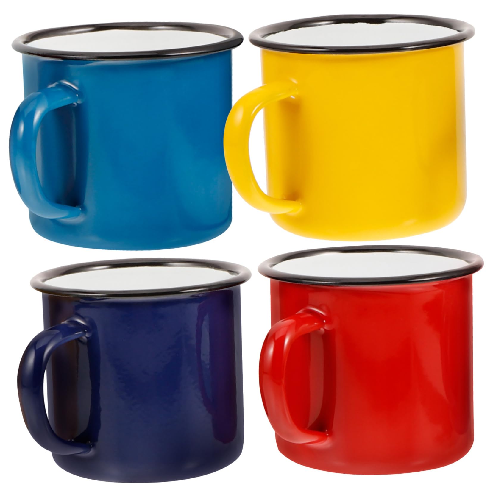 Milisten 4stücke Vintage Traditionelle Emaille-kaffeebecher Robuste Camping-tassen für Reisen Einfach Abwaschbar für Büros und Familien