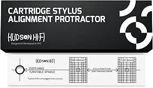 Hudson Hi-Fi Turntable Phonograph LP Phono Cartridge Stylus Alignment Protractor Tool Image