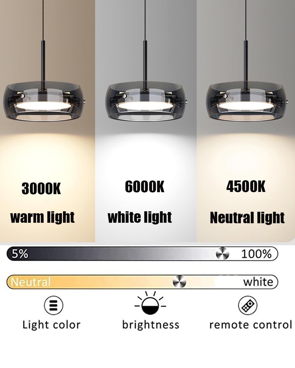 Bellastein Moderne LED Pendelleuchte Kristall Glas Hängelampe Esstischlampe, Led Hängeleuchte Dimmbar Mit Fernbedienung, Höhenverstellbar für Kücheninsel Büro Esszimmer Küche Deckenlampe (4-Lichter)