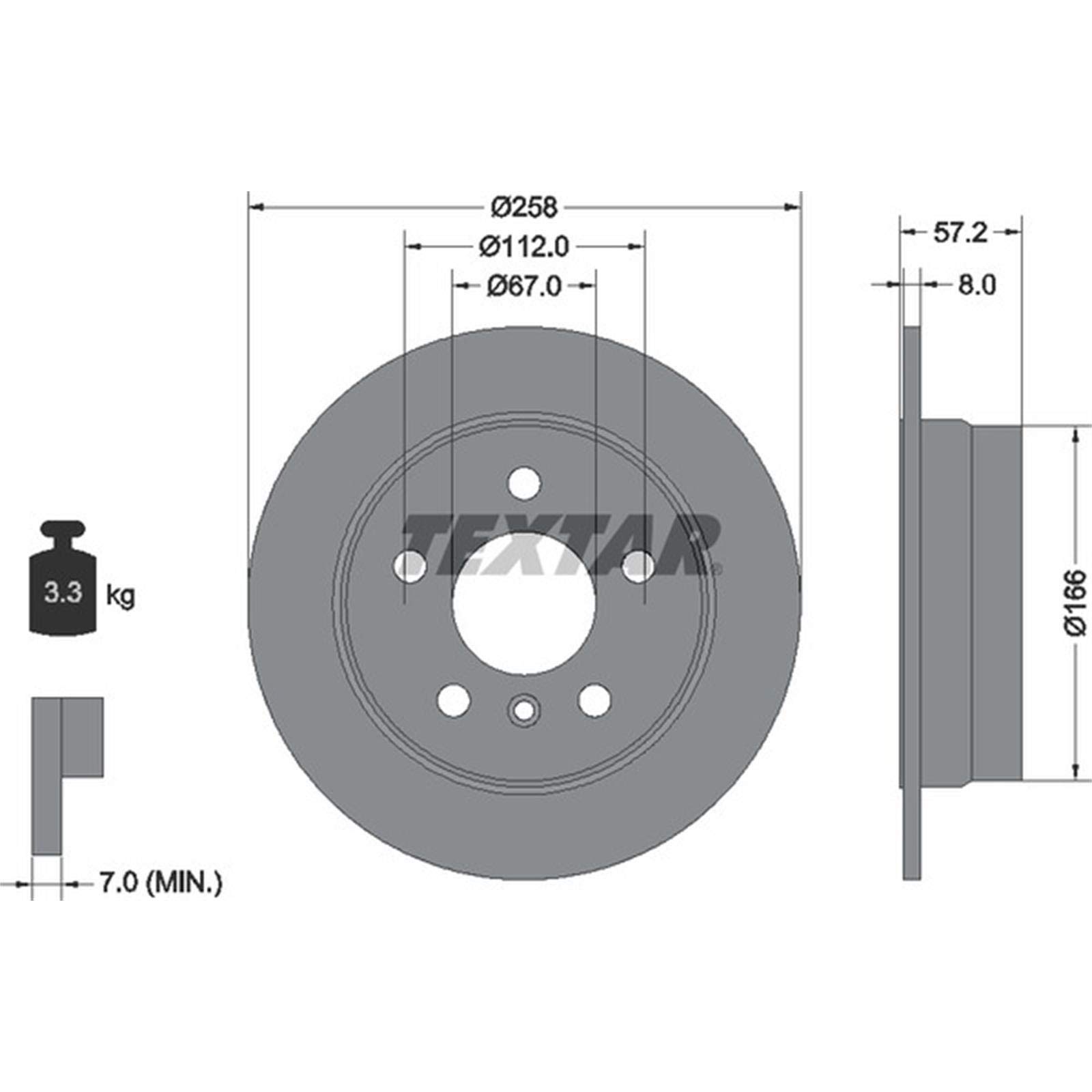 Textar Bremsscheiben + Beläge hinten | 92132103 + 2313805 Kompatibel mit A-Klasse (W169),B-Klasse Sports Tourer (W245)