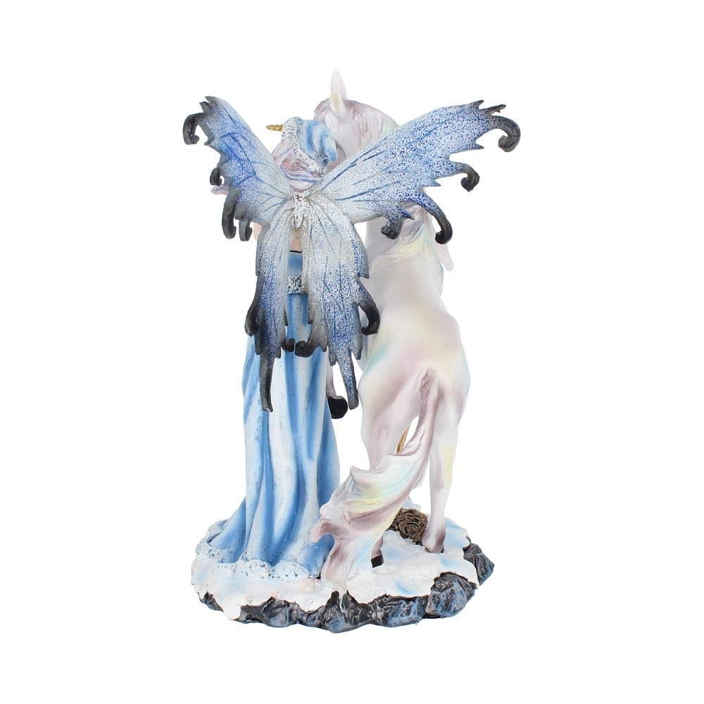 Nemesis Now - Statuetta con fata che conforta l’unicorno, 21,5 cm (NEM3412)