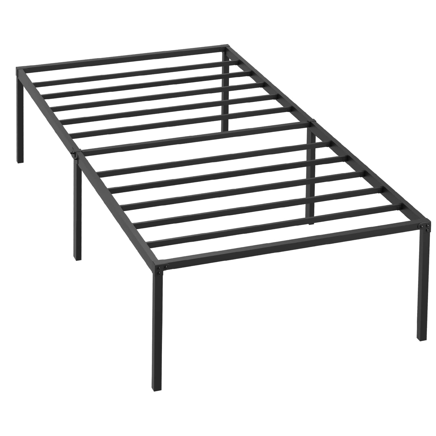 Ckofgdsue Metal Platform Bed Frame,18 Inch High Bed Frame,Twin Size Metal Bed Frame,No Box Spring Needed,Easy Assembly,Black Metal Bed Frame