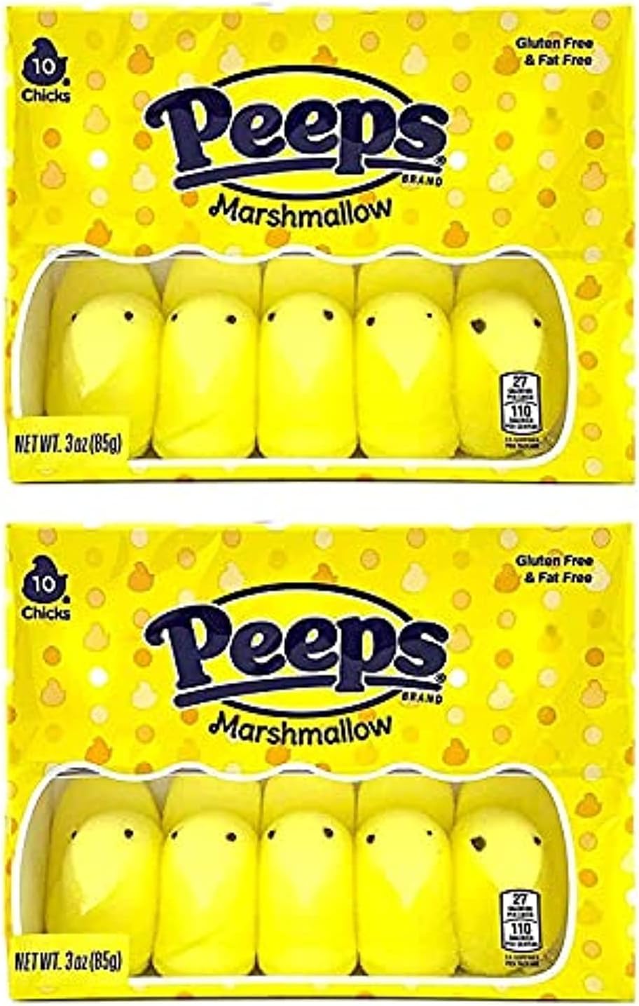 Easter Peeps Marshmallow Chicks Candy Pack of 2 (Yellow)