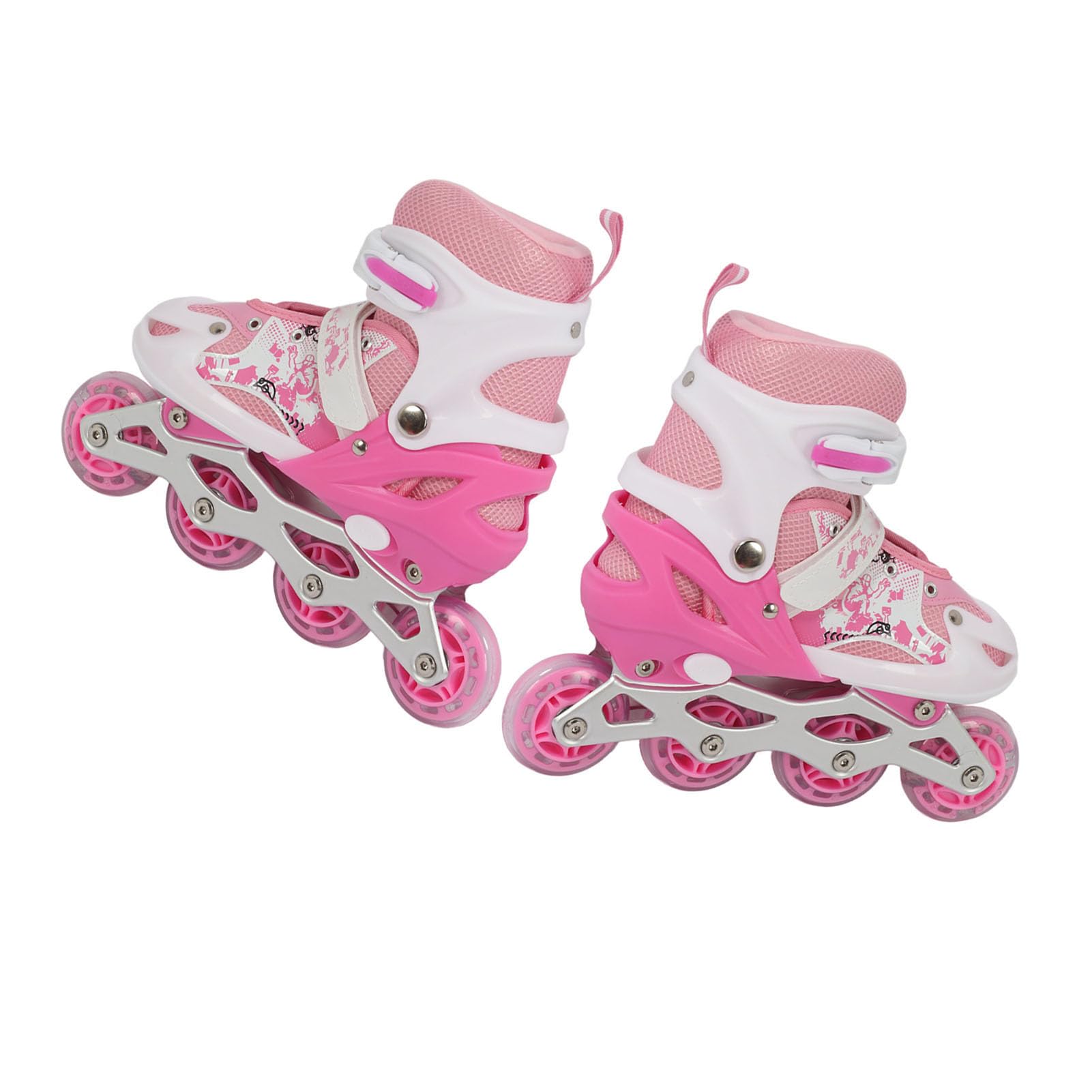 Adjustable Inline Skates, PVC and Rubber Material Roller Skates with Light Up Wheels for Kids Boys Girls