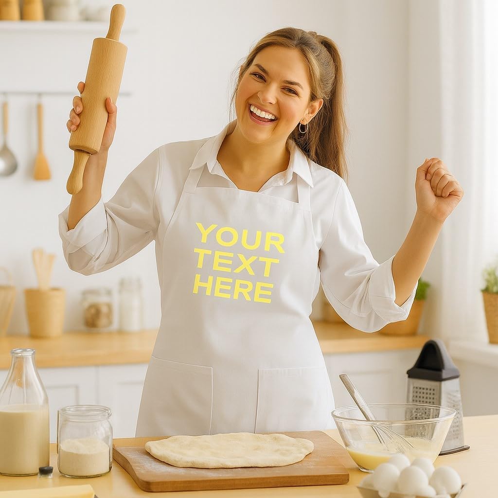 Custom Chef Apron with Personalized Embroidered Text - 6 Colors image 2