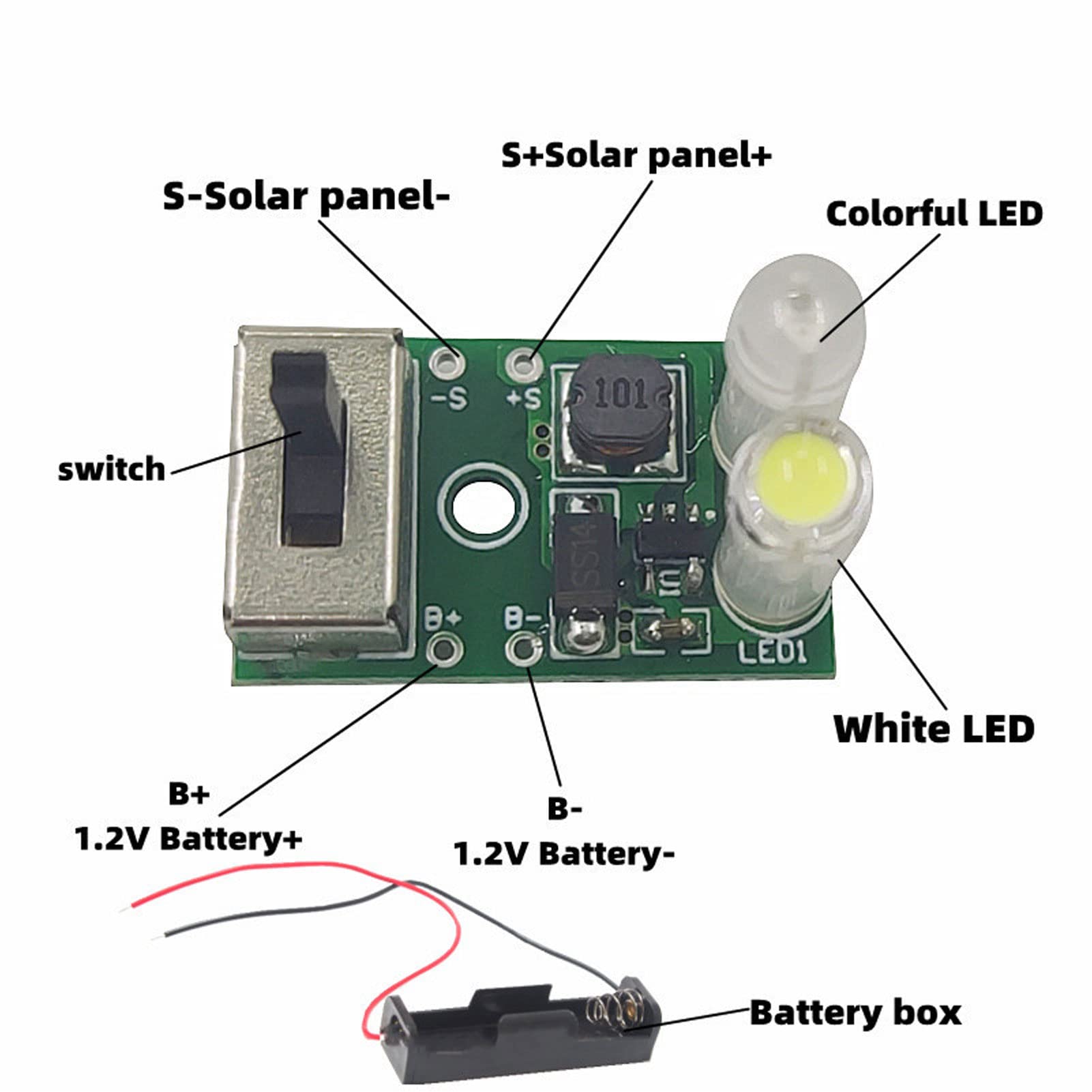 Zestaw Panelu Sterowania Lampą Słoneczną Ochrona ładowania PCB Zestaw Tablicy Kontrolnej Lampy Słonecznej do Trawnika 1.2V Panel Sterowania Lampą Solarną do Trawnika