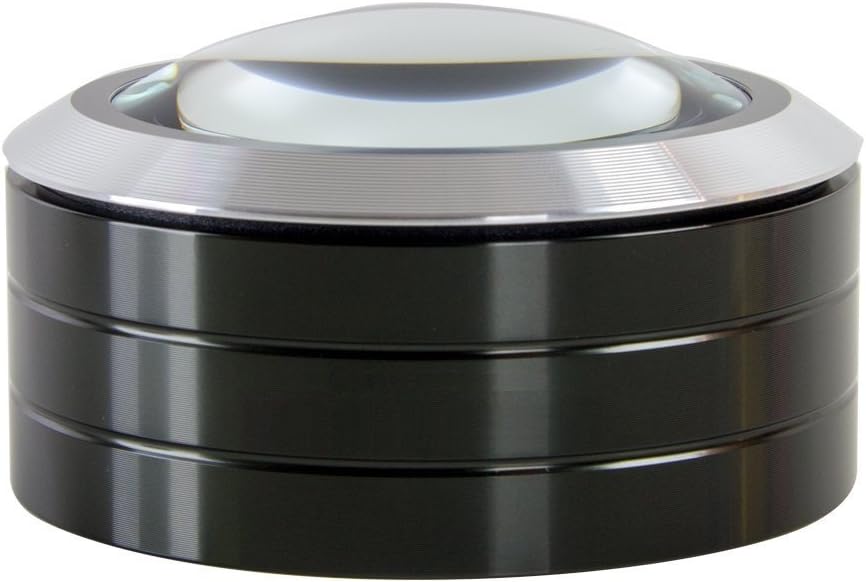 Glam Hobby Reading Mate LED Desktop 5X Magnifier - 90 mm / 3.54 inch (Black), Aluminum Body with High Clear Glass Lens
