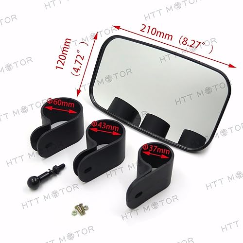 Miniatura 8 de SMT-UTV - Carcasa de espejo central transparente a prueba de roturas, vidrio templado compatible con Pioneer 1000 500 700 Roll Bar Cage Espejo