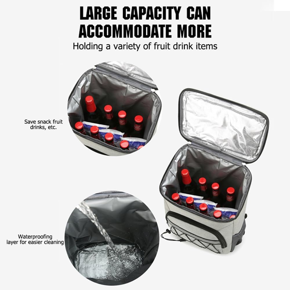 Lixada Cooler Backpack Leak Proof Insulated Lunch Backpack for Women Men Beach Camping Picnic Fishing Hiking