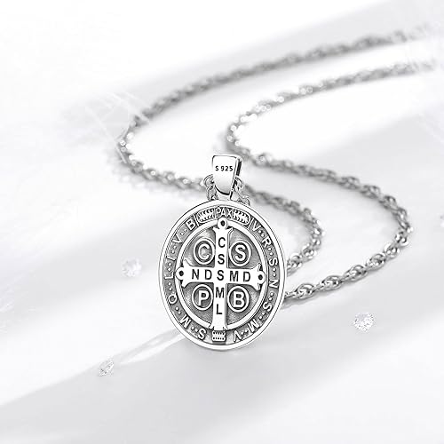 Miniatura 3 de Vito Seal of Seven Archangels Necklace for Women Men, 925 Sterling Silver St MichaelSt ChristopherSt BenedictSt RaphaelSt Anthony Protection Amulet