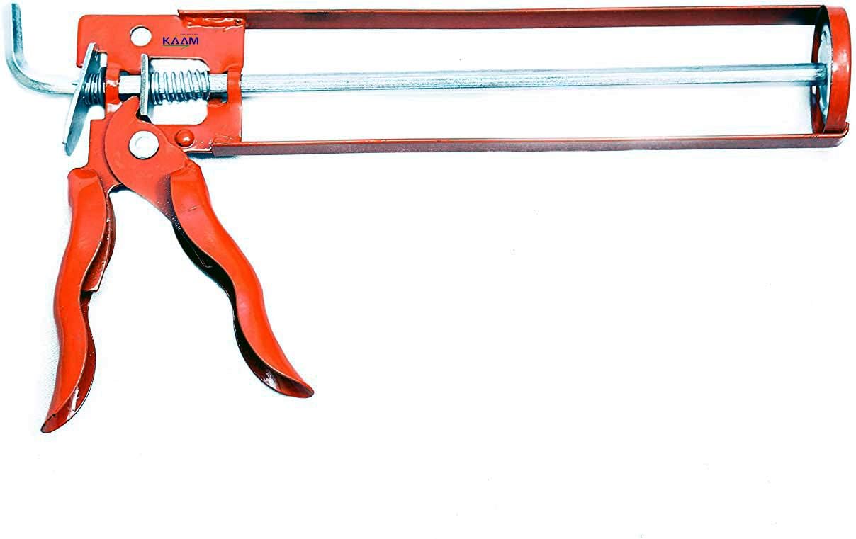 KAAM - STEEL SILICON SEALANT GUN / CAULKING GUN (9 inches) / MANUAL APPLICATOR GUN SKELETON TYPE