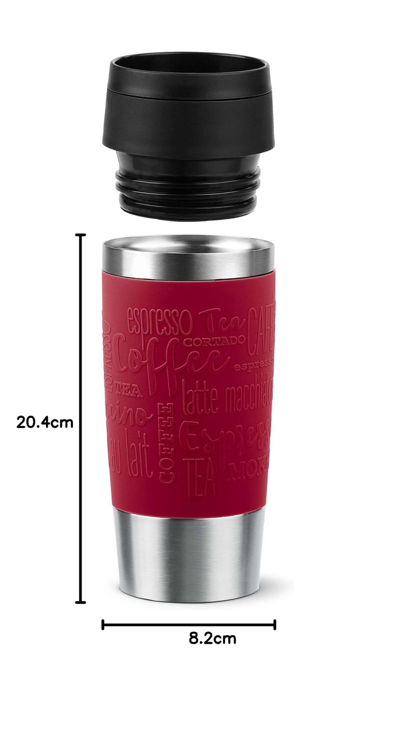 LARS NYSM Taza Térmica Café Para Llevar | Termo Café Para Llevar De 0,5 Litros Con Aislante | Travel Mug De Acero Inoxidable A Prueba De Fugas Para La Bebida Caliente Y