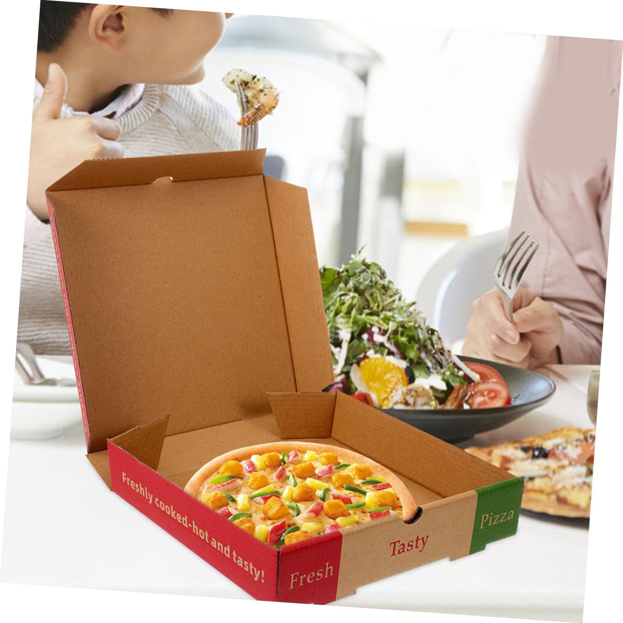 10 Stück Pizzakartons 7.28X7.28X1.57In Lebensmittelechte Pizzaverpackung Für Restaurant Takeaway Frischhaltung Und Sichere Aufbewahrung Von Pizza Und Speisen