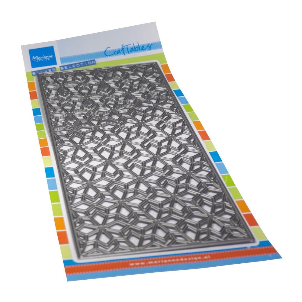Marianne Design Craftables Embossing and Cutting Dies Nordic Slimline Background for Craft Projects, Silver, One Size
