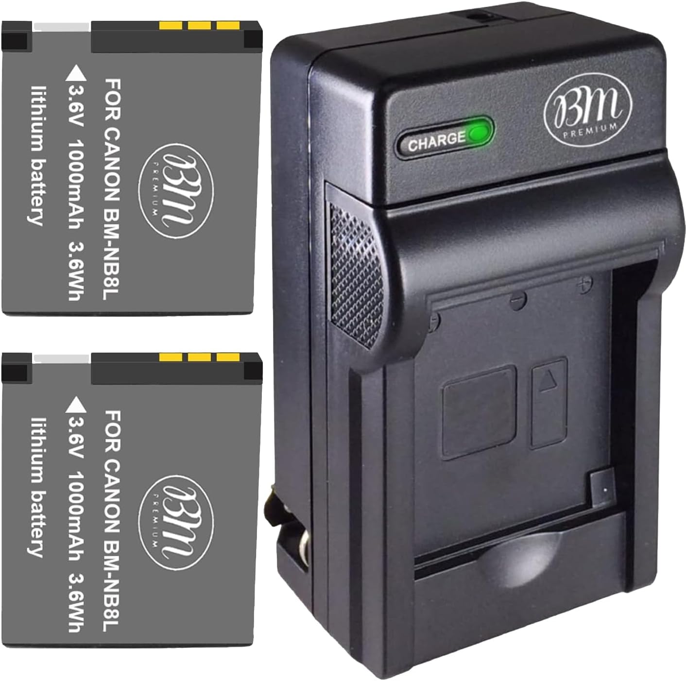 Big Mike's BM Premium 2-Pack of NB-8L Batteries and Battery Charger for Canon PowerShot A2200 is, A3000 is, A3100 is, A3200 is, A3300 is Digital Camera