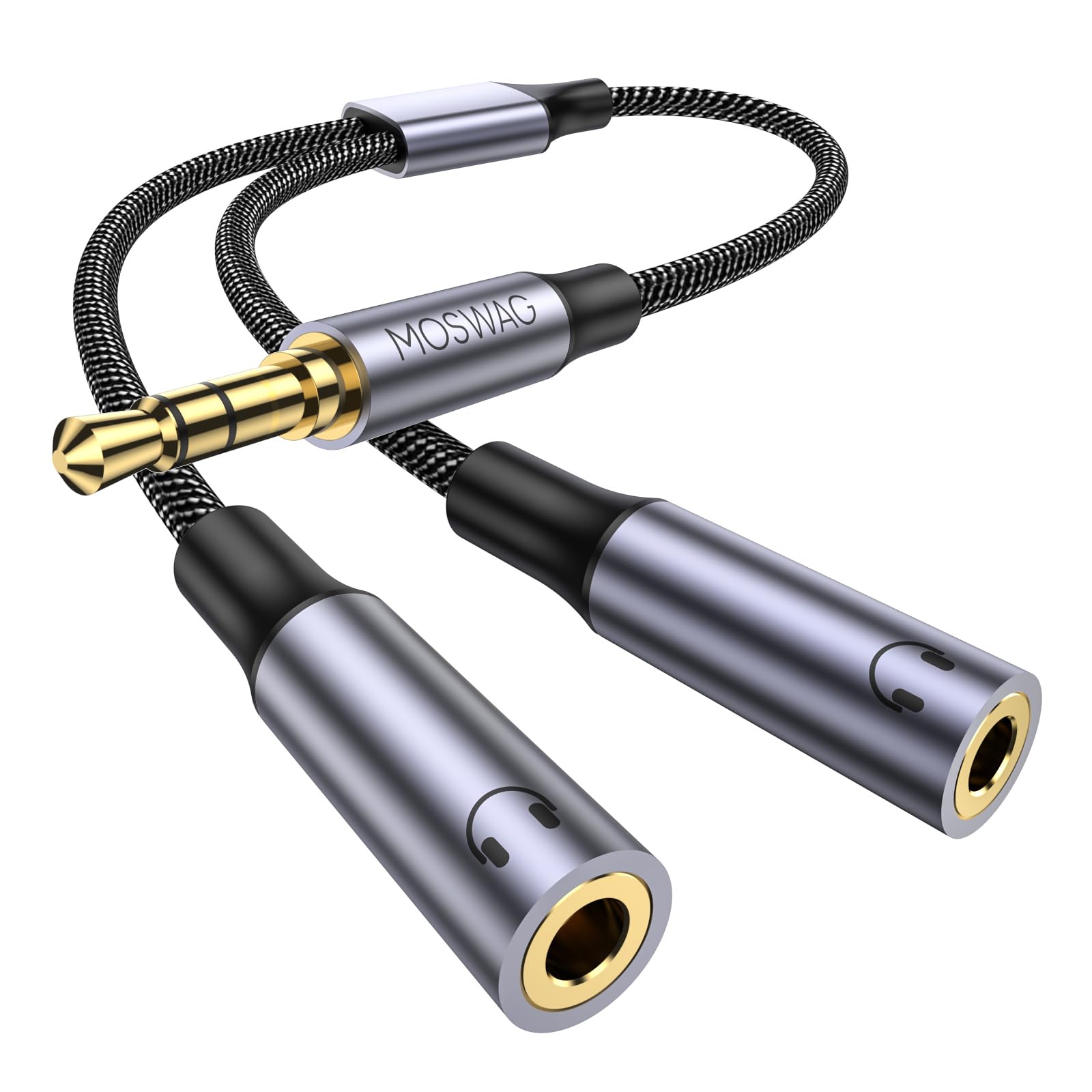 Amazon.co.jp: MOSWAG 3.5mm オーディオ分配ケーブル 3極/TRS