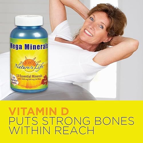 Miniatura 3 de Nature's Life Mega Minerals Complex | Suplemento completo de minerales + vitamina D | 250 cápsulas vegetarianas