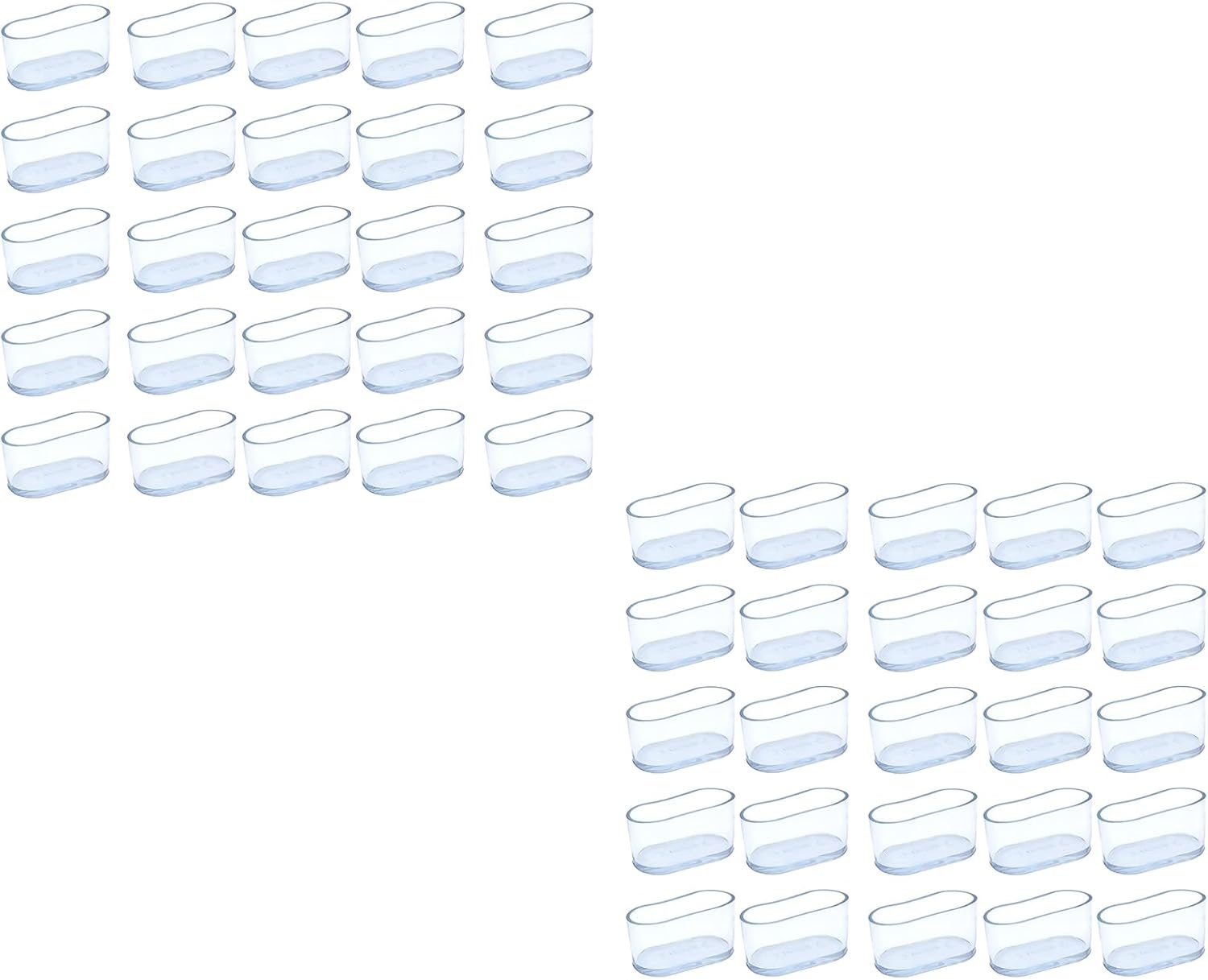 50 Pcs Oval Chair Leg Caps Flexible PVC Chair Leg Floor Protectors Transparent Fruniture Table Leg Cover, Easy to Install (16 * 34mm)