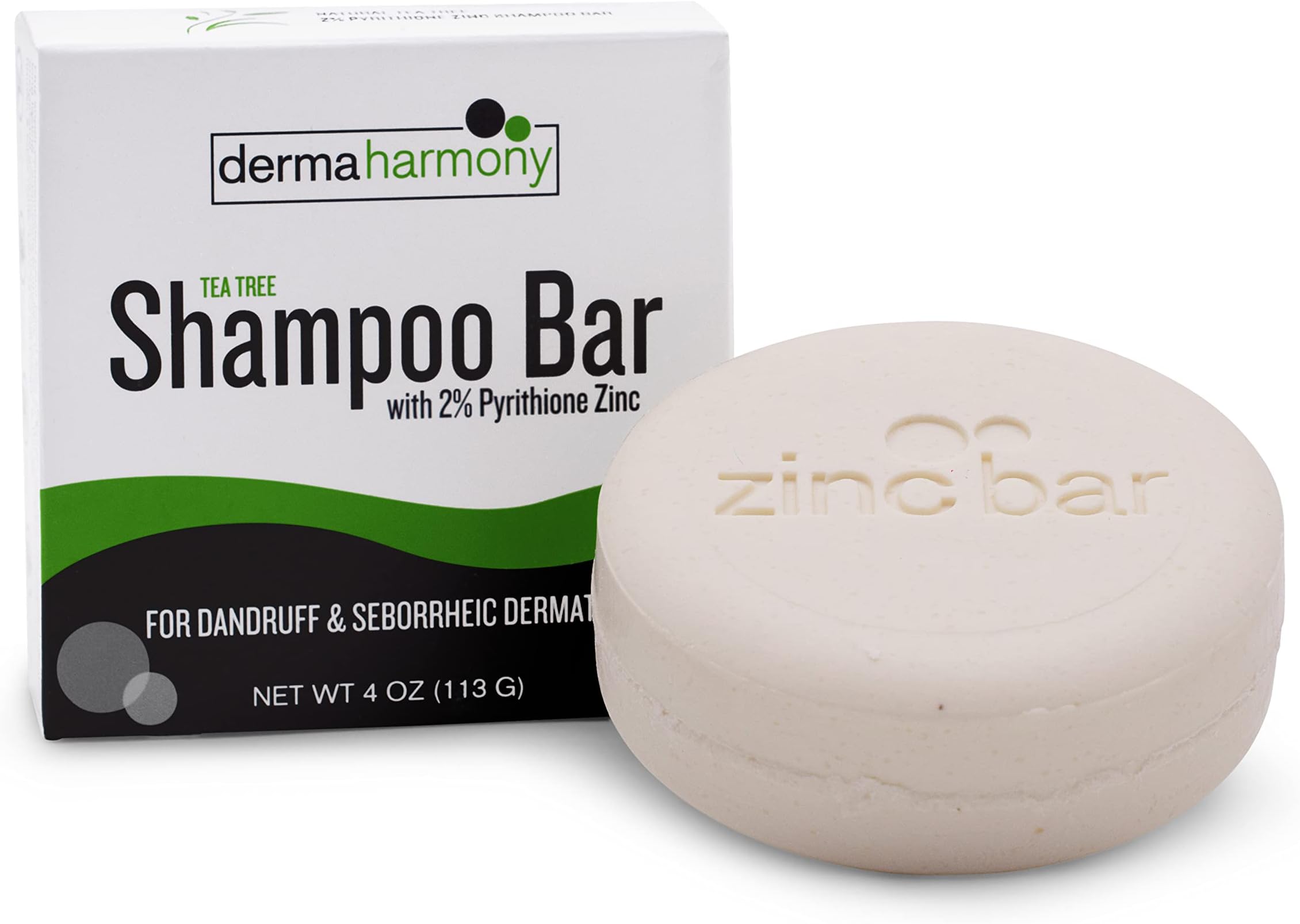 Dermaharmony 2% Pyrithione Zinc Shampoo Bar - Tea Tree (4 Oz)