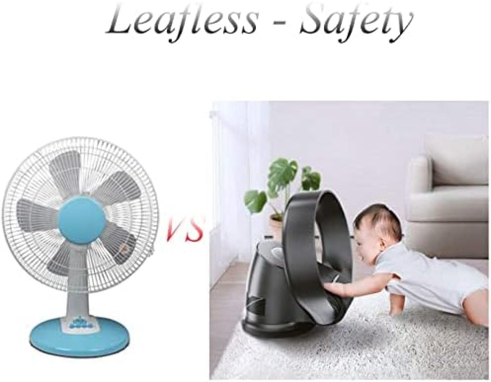 Ventilateur Mural Avec Télécommande, Ventilateur Sans Pales De 35,7 Cm, Ventilateur De Bureau De 26 W, Ventilateur Sur Pied Oscillant À 80 Degrés, Noir/argent/blanc,Blanc,Sensational421