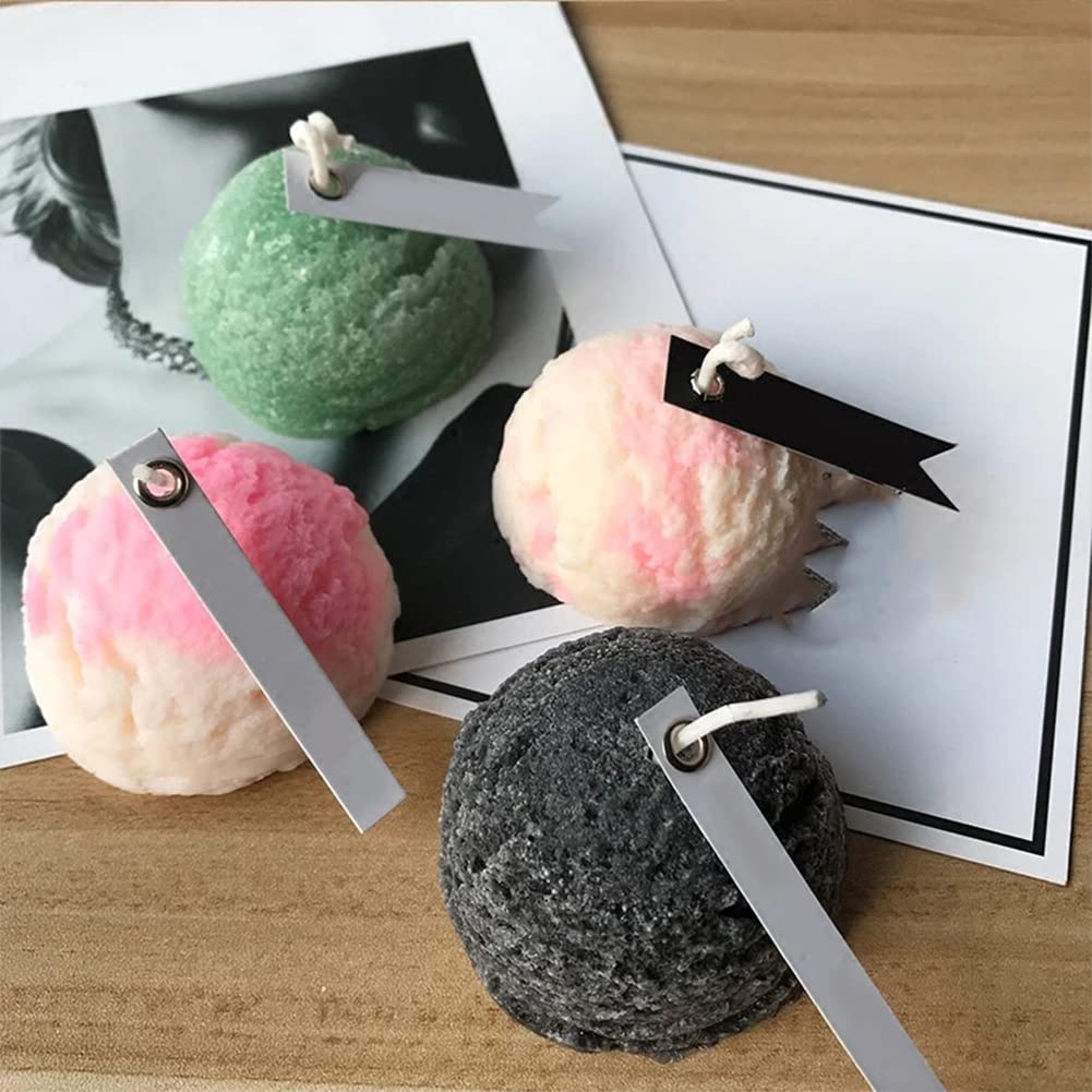 3 moldes de silicona con forma de helado, para velas de media bola, molde de silicona para manualidades de resina, velas, jabón, pastel, chocolate