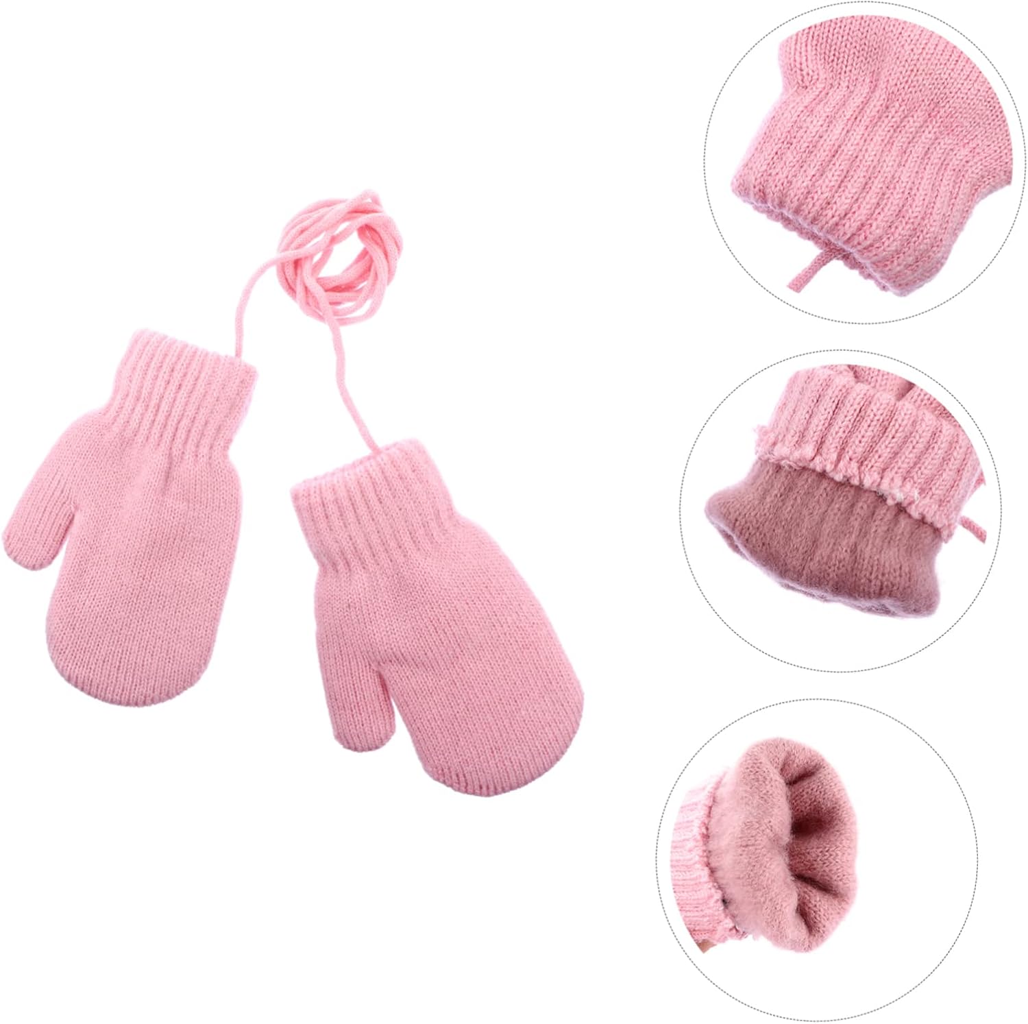 1pair Boy Girl Knitted Gloves Warm Mittens for Boys and Girls Soft Lined Breathable Windproof Design for Cold Weather Play and Outdoor Activities