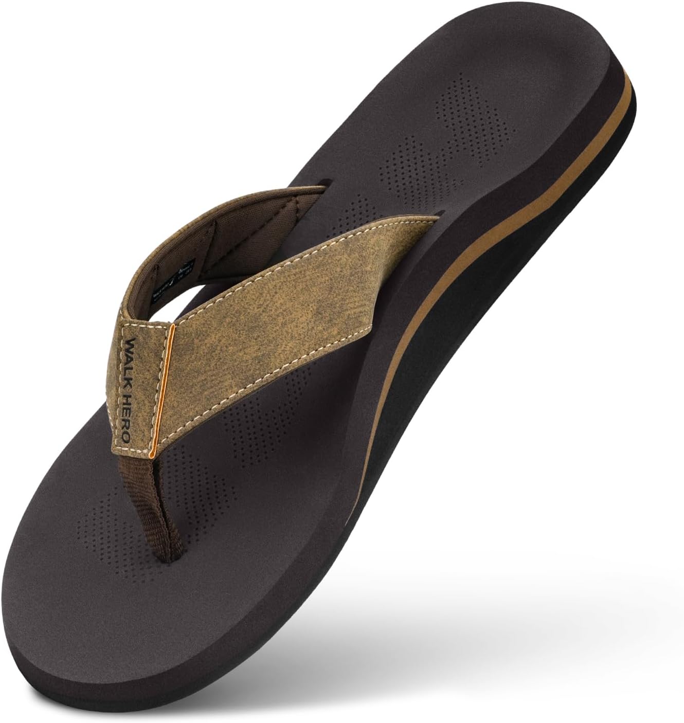 Men Sandals Flip Flop with Orthotic Arch Support Athletic Slide Sandals for Men with Soft Cushion Footbed