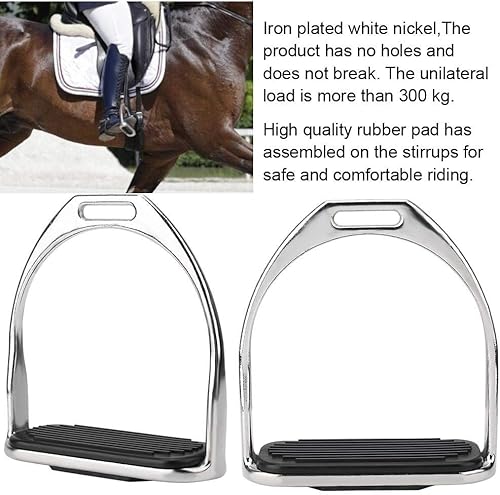 Miniatura 9 de Taidda Estribos de caballo de hierro, estribos de caballo de hierro, estribos de caballo de hierro con estribos de caballo de goma negra para montar