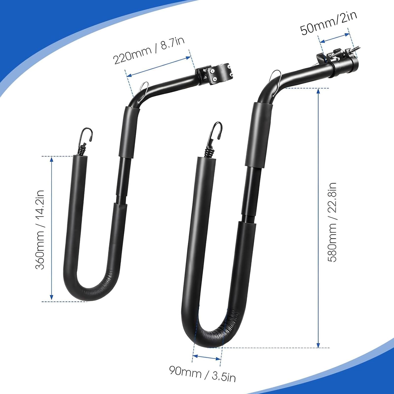 Support de Planche de Surf pour vélo, Moto, Planche de Surf pour shortboards, longboards, Sup, paddleboards, Skis, Planches à Voile, Sports de Plein air, Surf, Wakeboard pour vélo, cyclomoteur