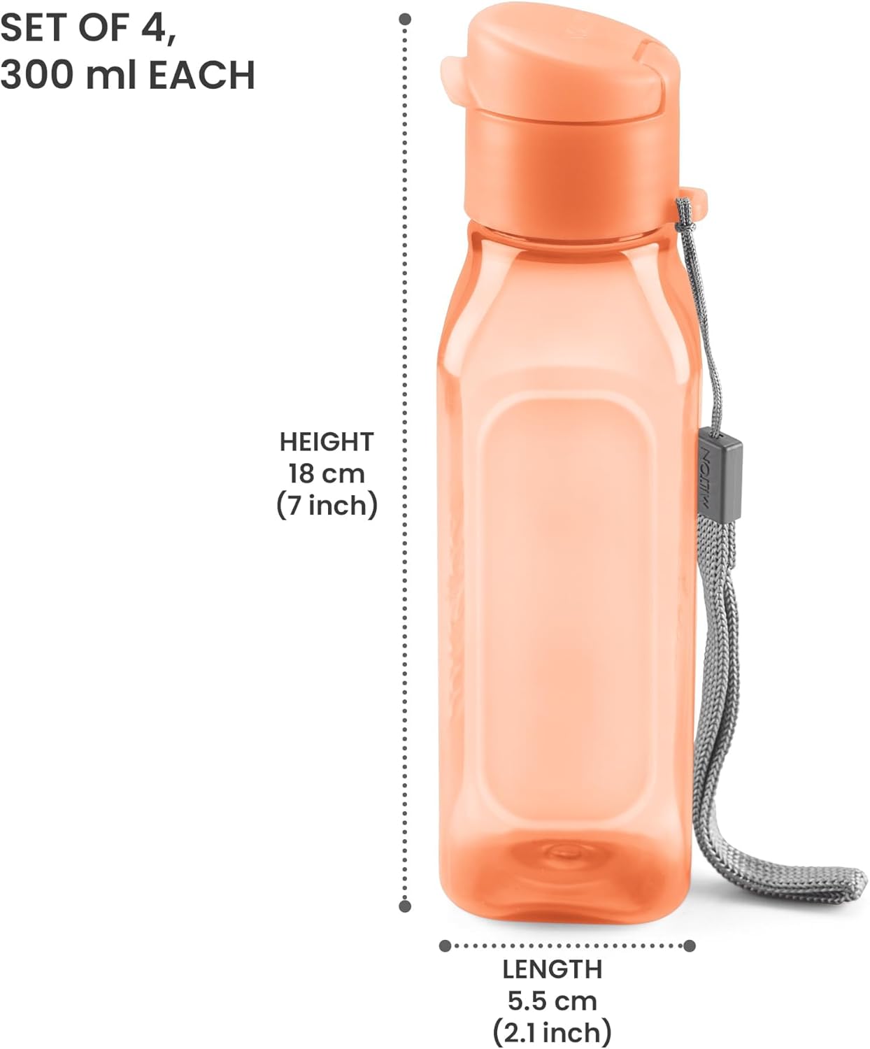 MILTON Travel Water Bottle – 1Pcs Reusable Sports Bottle with Easy Open Close Lid and Leakproof Neck – Food Grade Plastic Water Bottles for Adults and Kids, School, Gym - Image 7