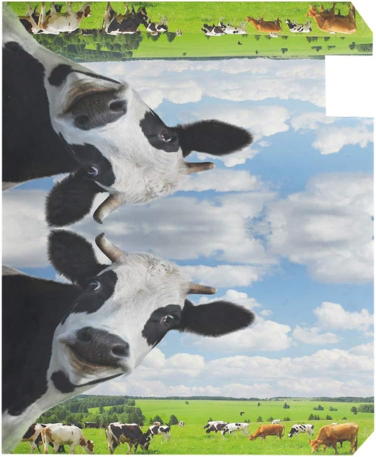 ALAZA Wildlife Funny Cow in Green Farm Nature Landscapes Magnetic Mailbox Cover MailWraps Garden Yard Home Decor for Outside Oversized-25.5" x20.8"