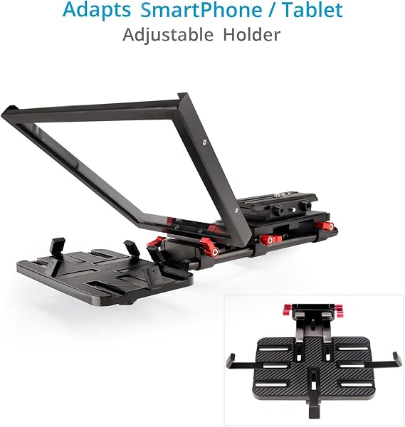Proaim Universal Teleprompter Kit for Tablet/Smartphone/DSLR Video Cameras. 60:40 Beam Splitter, Quick Release Camera Plate. Sunhood & Cotton Gloves, 1/4 & 3/8 Tripod Threads + Hard Case (P-TP300)