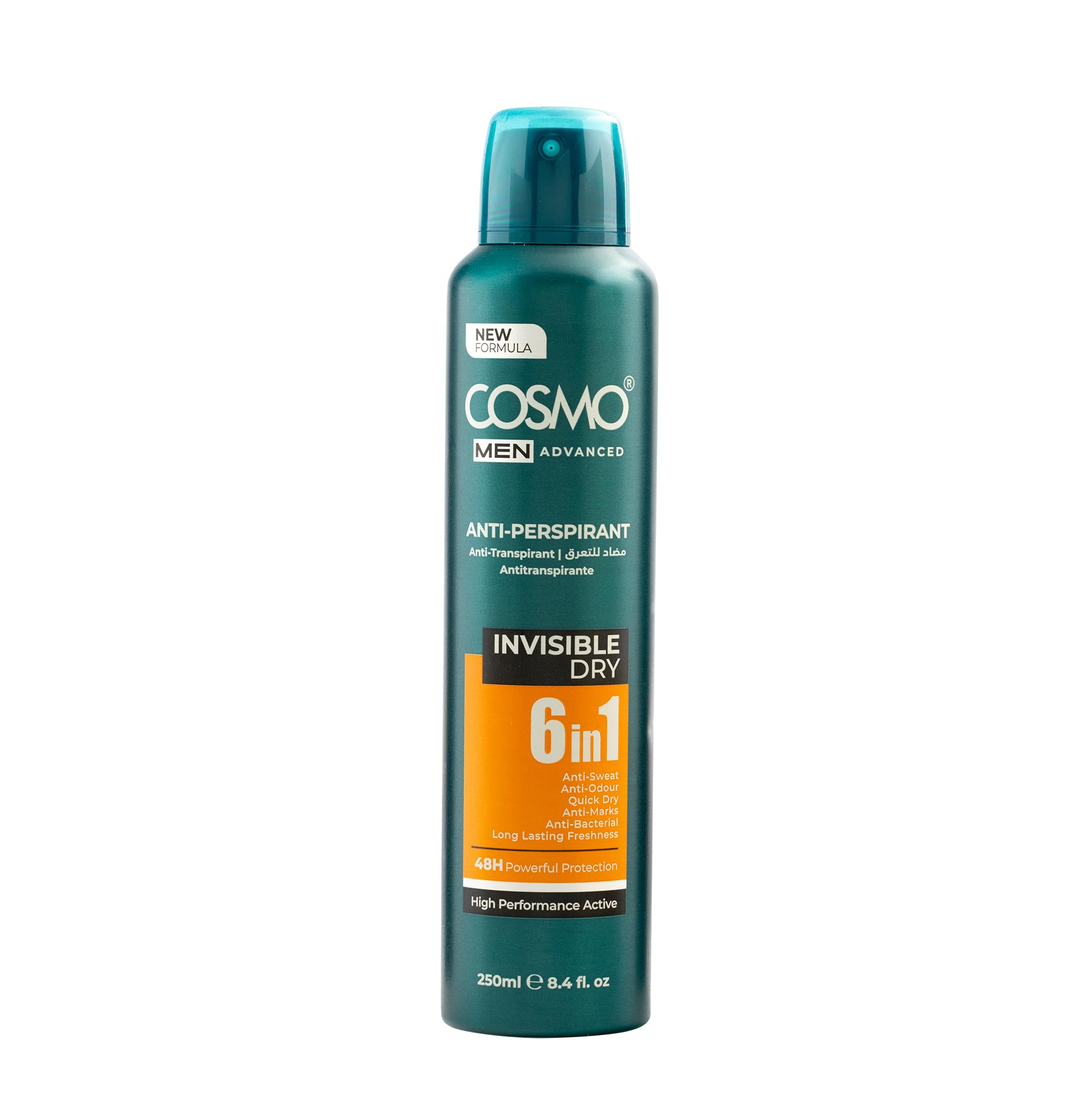 Cosmo Men Advance Body Anti-Perspirant Deodorant Spray 48H Invisible Dry 250ml Men | Long-Lasting Sweat & Odor Protection, No White Marks, 48-Hour Freshness & Skin-Friendly Formula-image-46