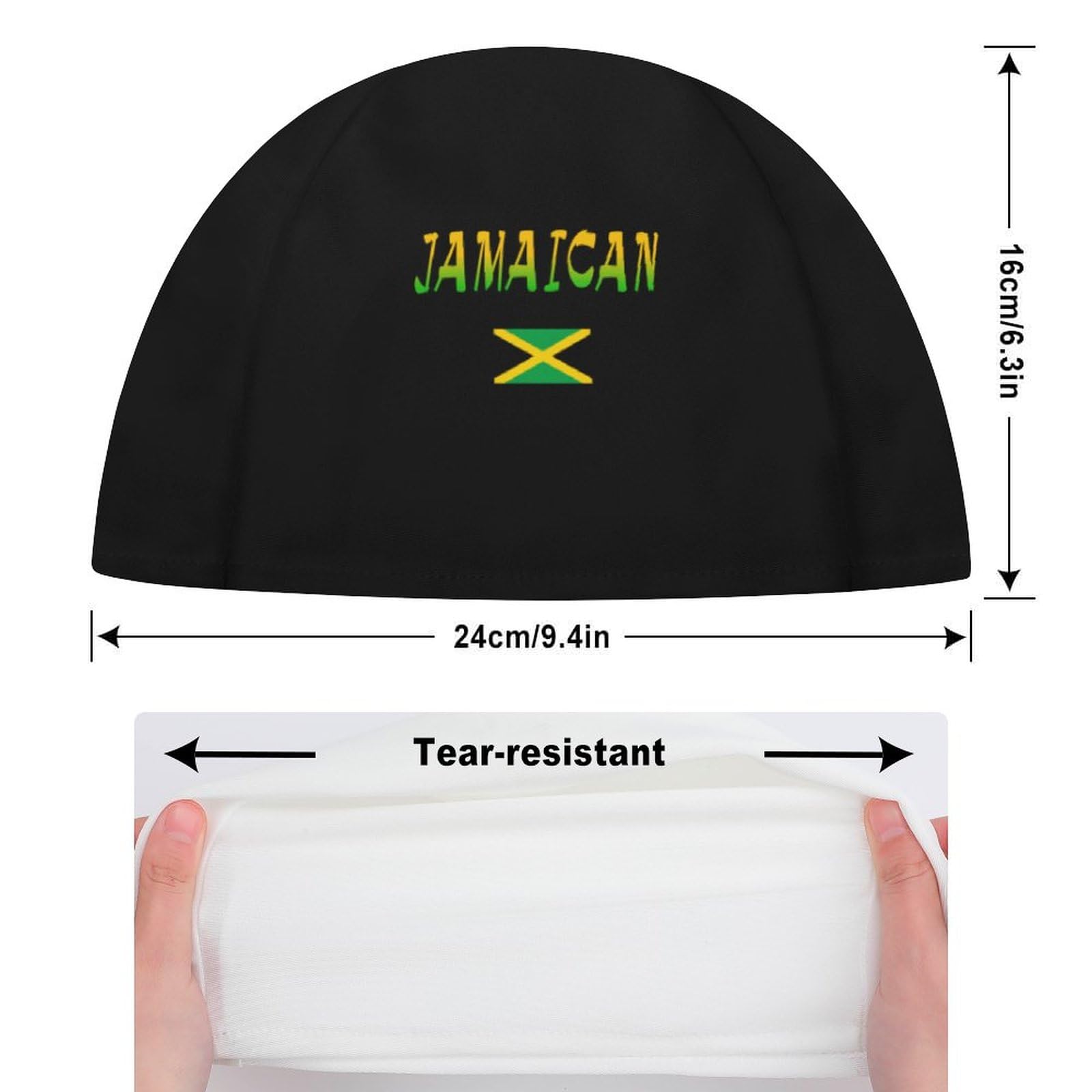 Jamaican Flag Adult Swim Caps Waterproof Bathing Cap Comfy Swimming Hat for Long and Short Hair